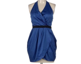 sachin and babi light blue dress Navy Blue Halter Fringe Long Dress Blue / 4 main image 0