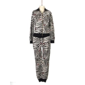 Y2K Zebra Print Tracksuit: Roberto Cavalli Two-Piece Set