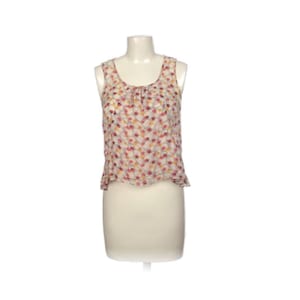 JUICY COUTURE Silk Sleeveless Sheer Floral Blouse With Ruffle Hem Lightweight Romantic Top Y2K Feminine Style In Size Small