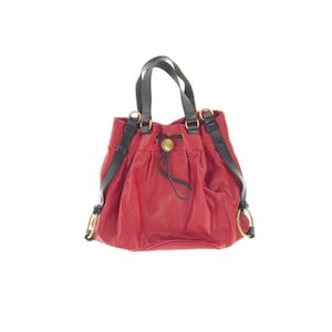 Mulberry Burgundy Leather Tote Bag: Slouchy Shoulder Purse with Gold Hardware