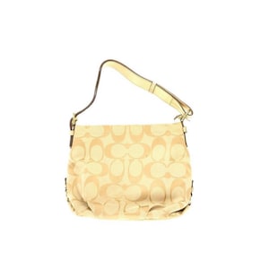 Coach Vintage Y2K Brown Logo Canvas Shoulder Bag Adjustable Strap with Zipper Closure