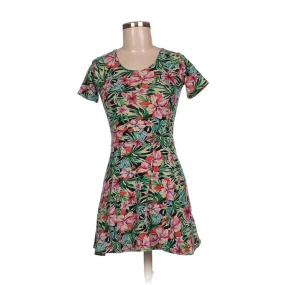 Floral Print Mini Dress - Tropical Summer Casual Style - Etsy UK