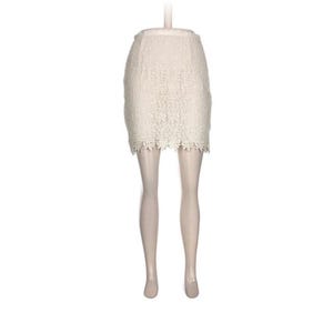Vintage White Lace Mini Skirt: Floral Lined, Elegant Summer Style