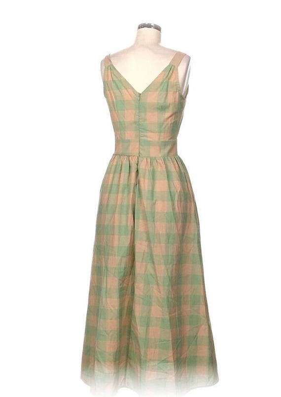 Green Gingham Maxi Dress: Sleeveless V-neck Belted Summer Dress - Etsy