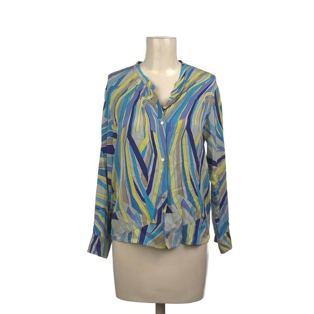 EMILIO PUCCI Vintage Silk Blouse: Y2K Geometric Print, Made in Italy - Etsy
