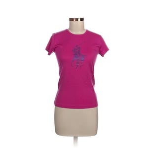 Ralph Lauren Fitted Pink Cotton T-Shirt: Y2K Polo Horse Logo
