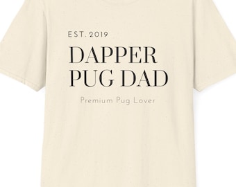 Aangepaste Pug papa shirt, Dapper papa, grappige vaders dag shirt, grappige hond shirt, aanpasbaar jaar, hond papa, pug papa, pug papa shirt