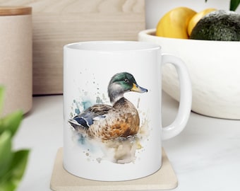 Mallard Duck Cup, Mallard Duck Mug, 11oz, Ceramic