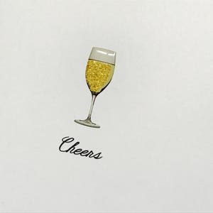 Cartão de Aniversário Champagne, Felicidades ao seu aniversário, feito em papel reciclado vem com envelope e selo