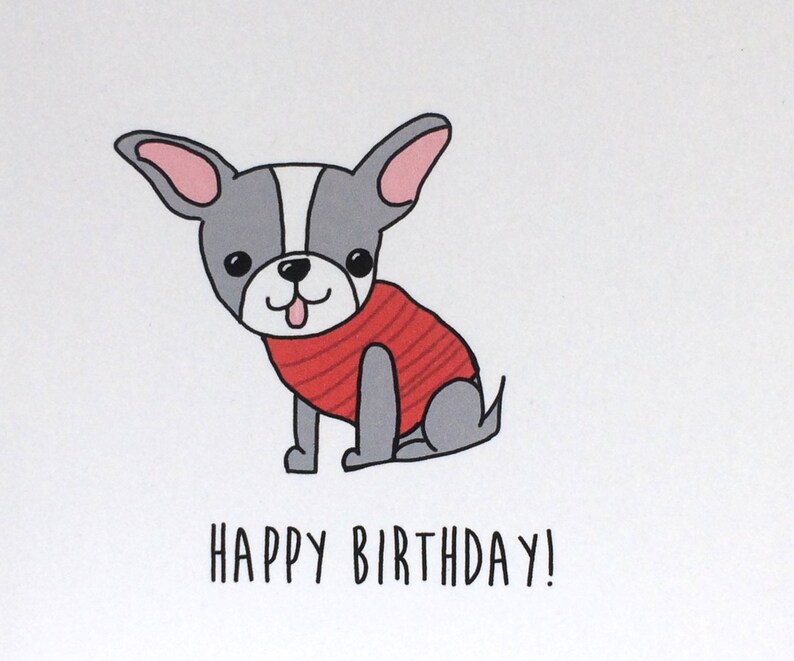 Boston Terrier Birthday Card Birthday Card From the Dog Made | Etsy