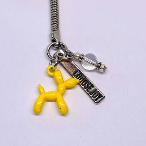 Balloon Dog and quartz crystal keychain, Bag Charm