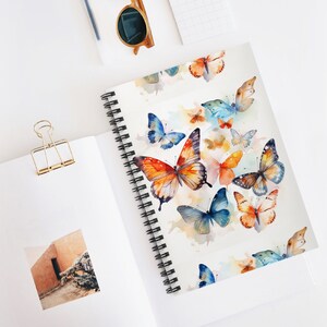 Butterfly Watercolor Journal,  Butterfly Spiral Notebook, Butterflies Notebook, Butterflies Journal