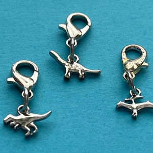Dinosaur Bag Charm,  Zipper pull, set of 3, zipper charm,  Brontosaurus, Pterodactyl, T rex,  Tyrannosaurus Rex