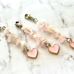 soulmate manifestation, Soulmate Love Attraction Charm – Rose Quartz & Pink Heart Bag Clip, Mesa Blessed Crystal Keychain, love, romance