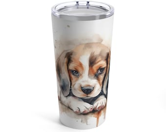 Beagle Puppy Aquarel Tumbler 20oz, Beagle Cup