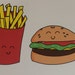 Hamburger and Fries Card, I Love Us Together, Anniversary Card, Doodle ...