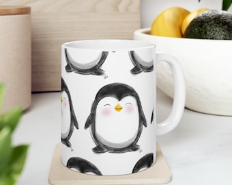 Penguin Mug, 11oz Ceramic Mug, Penguin Cup