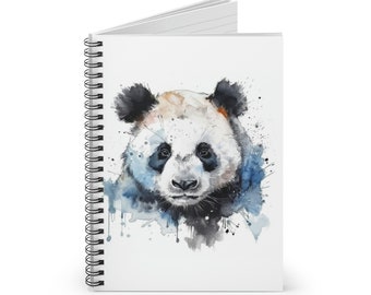 Panda Watercolor Spiral Notebook