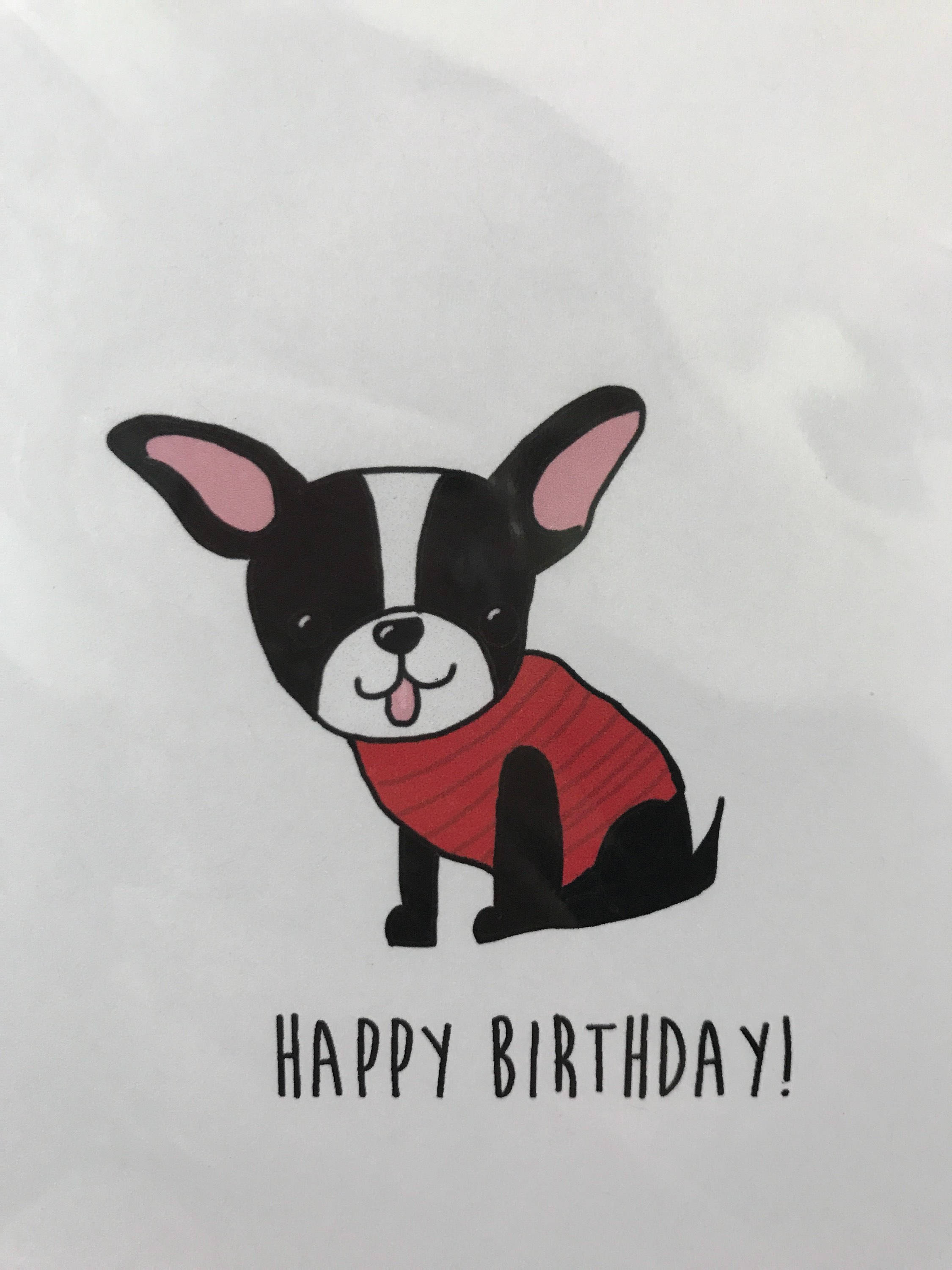 Boston Terrier Birthday Card Birthday Card From the Dog Made - Etsy Israel