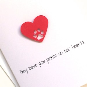 Tarjeta de condolencia por pérdida de perro, tarjeta de condolencia por pérdida de gato, tarjeta de condolencia por pérdida de mascota, hecha en papel reciclado, viene con sobre y sello