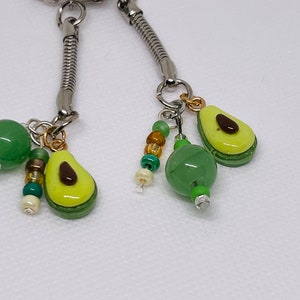 Blessed Avocado and  Green Aventurine keychain, Bag Charm,  Blessed by Shaman (me)