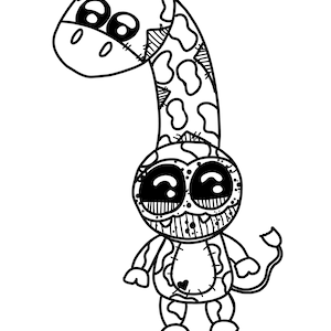 ausdruckbare, herunterladbare Malseite Wobblins Monster Art Giraffe