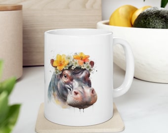 Hippopotamus Mug, Hippo Mug, Hippopotamus Cup, Hippo Cup, 11oz Ceramic Mug