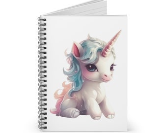 Baby Unicorn spiraal notebook, Baby Unicorn Journal, Unicorn Journal