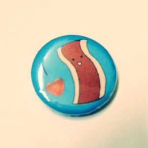 Pin de tocino, imán de tocino, me encanta el botón de fondo de tocino o el imán, 1&quot; de mi garemio de tocino, broche de tocino