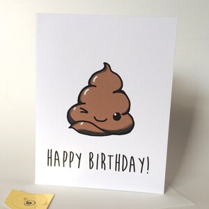 Tarjeta de cumpleaños de caca, tarjeta de cumpleaños inapropiada, eres el S#it, adulto, con caca feliz en la parte delantera, masculino, viene con sello