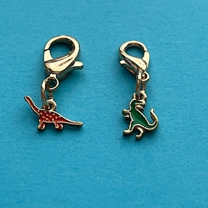 Dinosaur Bag Charm, Zipper pull, set of 2, zipper charm,  Tyrannosaurus Rex and Brontosaurus zipper charms
