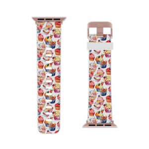 Cupcake Watercolor Print Watch Band for Apple Watch