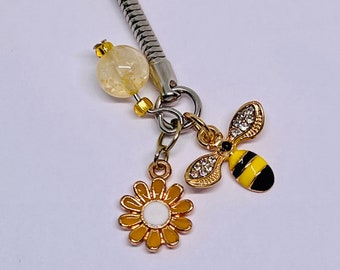 Blessed Honey Bee & Citrine Keychain, Blessed by Shaman (me)