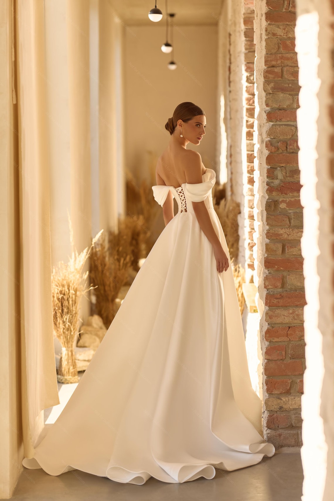 Love Off The Shoulder A-Line Short Stain Wedding Dresses Above K main image 0
