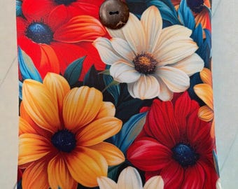 Waterproof Floral Book Sleeve – Padded Book & Tablet Protector, Handmade