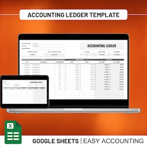 Accounting Ledger Template, Digital Download, Editable Google Sheets, Easy to Use, Small Business Finance Tracker