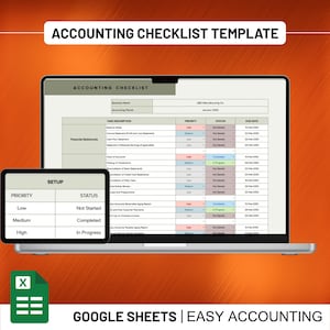 Accounting Checklist Template: Editable Google Sheets for Small Business (Digital Download