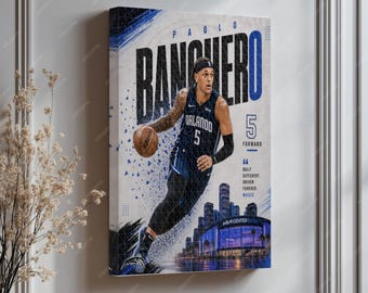 Paolo Banchero Wall Art - Orlando Magic Basketball Player Print, Modern Athletic Decor for Fans, Unique Gift for Sports Lovers, Home Office