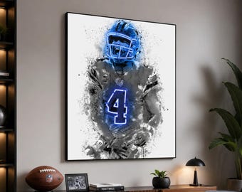 Dak Prescott Poster, Football Wall Art, Minimalist Print, Iconic Decor, Gift for Fans, Living Room Decor