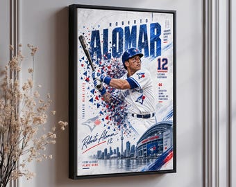 Roberto Alomar Wall Art Print | Toronto Blue Jays Baseball Decor | Ideal for Fans & Collectors