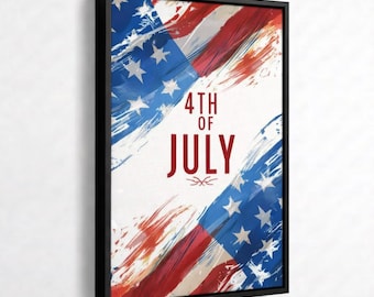Patriotic 4th of July Wall Art, American Flag (Canvas or Print)