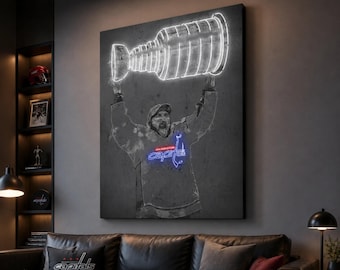 Póster de los Washington Capitals campeones de la Copa Stanley 2018, impresión de periódico enmarcada, arte de pared del campeonato de la NHL