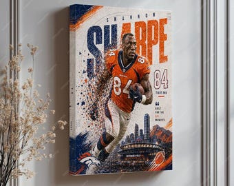Shannon Sharpe Denver Broncos Wall Art - Football Legend Poster - Tight End Decor - Empower Field Sports Art - NFL Fan Wall Hanging