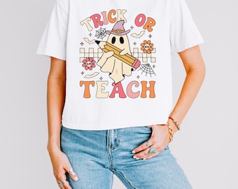 Comfort Colors® Trick Or Teach Shirt, Halloween Teacher T-Shirt, Spooky Teacher Shirt, Trick or Teach Tee, Teacher Gift, Fall Teacher Shirt