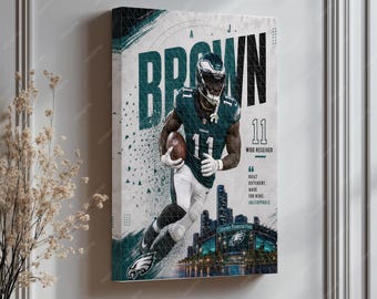 A.J. Brown Philadelphia Eagles Art - NFL Wide Receiver Print, Modern Sports Decor, Ideal Gift for Fans, Unique Man Cave Piece