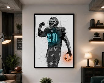 Brian Dawkins Poster, Philadelphia Football Tribute | Matte Canvas | 12X18 Wall Decor Gift