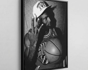 Póster de Michael Jordan, arte mural de baloncesto en blanco y negro, lámina inspiradora de atleta, decoración deportiva motivacional para el hogar, la oficina o el gimnasio.