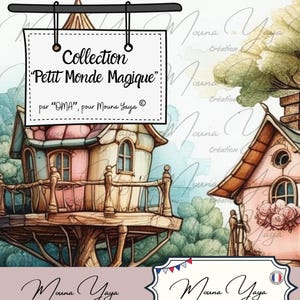 PETIT MONDE MAGIQUE, Collection de "oma". Scrapbooking, Carterie, Kit junk journal, Art Thérapie. Téléchargement numérique de 22 pages
