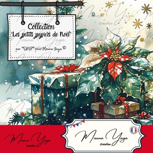 Les petits papiers de Noël, de la créatrice "OMA. Carterie, Scrapbooking, Junk journal, Art Thérapie. Téléchargement numérique de 20 pages.