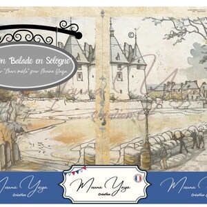 Spaziergang in der Sologne. "Mari-Mêle"-Kollektion, Junk Journal Kit, Scrapbooking, Einrahmung, Digitaler Download. Kit mit 20 Ausdrucken